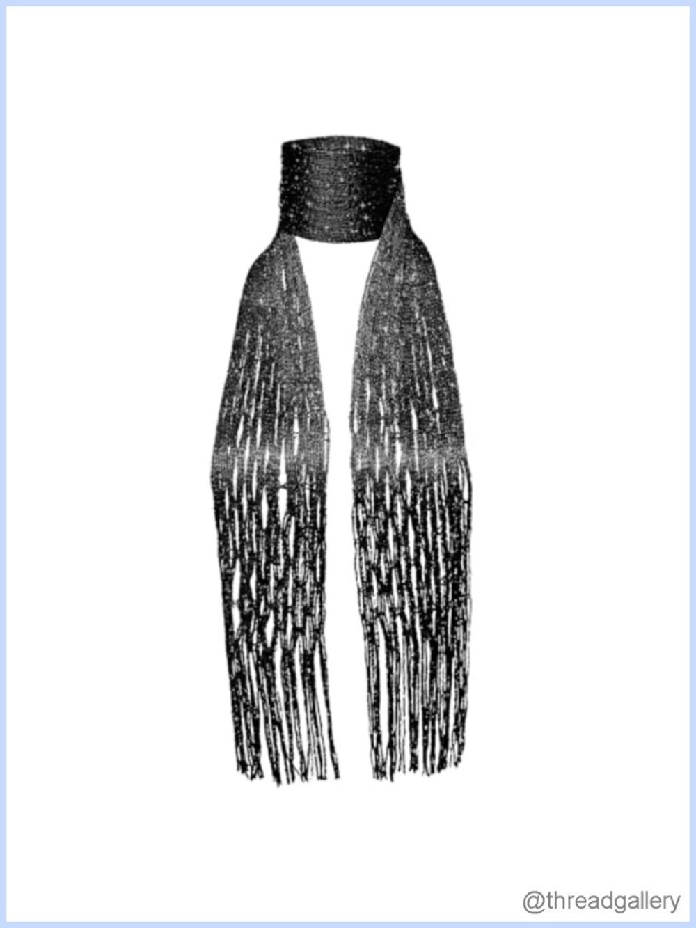Sequin Scarf for Women - Long Skinny Scarf, Fringe Details, Lightweight